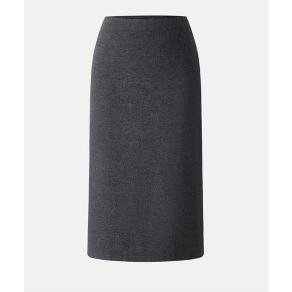 OGL Skirt Size M NEW Ribbed H-line Pull-on Midi Skirt Heather Black Gray - Picture 4 of 12